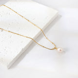 White pearl pendant necklace 47+5cm