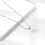 White pearl pendant necklace 47+5cm