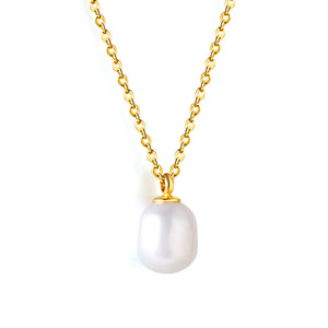 Collier Pendentif Perle Blanche 40+5cm