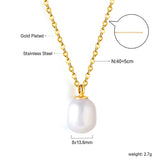 Collier Pendentif Perle Blanche 40+5cm