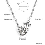 Heart with Crown Pendant with Diamond Necklace 43+5cm