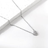 Heart with Crown Pendant with Diamond Necklace 43+5cm