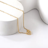 Heart with Crown Pendant with Diamond Necklace 43+5cm