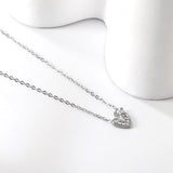 Heart with Crown Pendant with Diamond Necklace 43+5cm