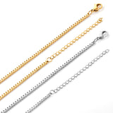 ASON 10pcs/bulk long necklace collar 2cm*45+5cm with chain Gold & steel color stainless steel necklace wholesale