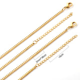 ASON 10pcs/bulk long necklace collar 2cm*45+5cm with chain Gold & steel color stainless steel necklace wholesale