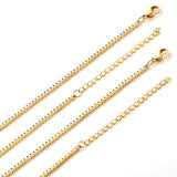 ASON 10pcs/bulk long necklace collar 2cm*45+5cm with chain Gold & steel color stainless steel necklace wholesale