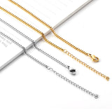 ASON 10pcs/bulk long necklace collar 2cm*45+5cm with chain Gold & steel color stainless steel necklace wholesale