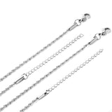 ASON 10pcs/bulk long necklace collar 2.0mm * 45cm+5cm matching chain gold & steel color stainless steel necklace wholesale