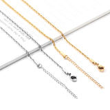 ASON 10pcs/bulk long necklace collar 2.0mm * 45cm+5cm matching chain gold & steel color stainless steel necklace wholesale