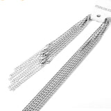 ASON 10pcs/bulk long necklace collar 2.0mm * 45cm+5cm matching chain gold & steel color stainless steel necklace wholesale