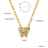 Butterfly Pendant with Diamond Necklace 43+5cm