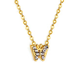 Butterfly Pendant with Diamond Necklace 43+5cm