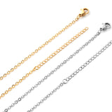 ASON 10pcs/bulk long necklace collar 2 * 45+5cm with chain gold & steel color stainless steel necklace wholesale