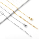 ASON 10pcs/bulk long necklace collar 2 * 45+5cm with chain gold & steel color stainless steel necklace wholesale