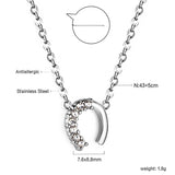 U-shaped pendant with diamond necklace 43+5cm