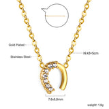 U-shaped pendant with diamond necklace 43+5cm