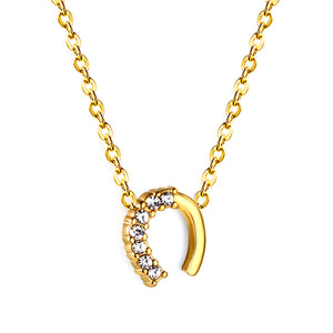 U-shaped pendant with diamond necklace 43+5cm