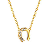 U-shaped pendant with diamond necklace 43+5cm