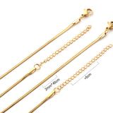 ASON 10pcs/Bulk Long Necklace Collar 2MM*45CM+5CM Matching Chain Gold & Steel Color Stainless Steel Necklace Wholesale