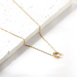 U-shaped pendant with diamond necklace 43+5cm