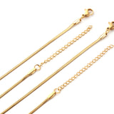 ASON 10pcs/Bulk Long Necklace Collar 2MM*45CM+5CM Matching Chain Gold & Steel Color Stainless Steel Necklace Wholesale