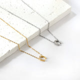 U-shaped pendant with diamond necklace 43+5cm