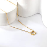 U-shaped pendant with diamond necklace 43+5cm