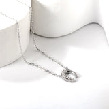 U-shaped pendant with diamond necklace 43+5cm