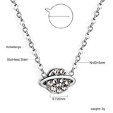 Planet + Orbit Pendant with Diamond Necklace 43+5cm