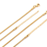 ASON 10pcs/bulk long necklace collar 1cm / 2cm*45cm+5cm matching chain gold & steel color stainless steel necklace wholesale