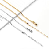 ASON 10pcs/bulk long necklace collar 1cm / 2cm*45cm+5cm matching chain gold & steel color stainless steel necklace wholesale