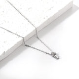 Fishbone Pendant with Diamond Necklace 43+5cm