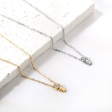 Fishbone Pendant with Diamond Necklace 43+5cm