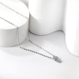 Fishbone Pendant with Diamond Necklace 43+5cm