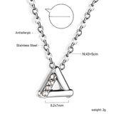 Triangle Pendant with Diamond Necklace 43+5cm