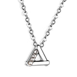 Triangle Pendant with Diamond Necklace 43+5cm