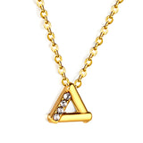 Triangle Pendant with Diamond Necklace 43+5cm