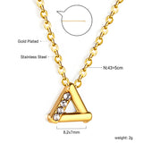 Triangle Pendant with Diamond Necklace 43+5cm