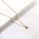 Triangle Pendant with Diamond Necklace 43+5cm