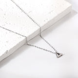 Triangle Pendant with Diamond Necklace 43+5cm