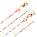 ASON 10pcs/bulk long necklace collar 1.3mm*45cm retractable connector clasp matching chain steel color & gold color stainless steel necklace wholesale