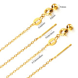 ASON 10pcs/bulk long necklace collar 1.3mm*45cm retractable connector clasp matching chain steel color & gold color stainless steel necklace wholesale