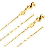 ASON 10pcs/bulk long necklace collar 1.3mm*45cm retractable connector clasp matching chain steel color & gold color stainless steel necklace wholesale