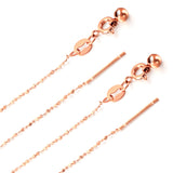 ASON 10pcs/bulk long necklace collar 1mm*45cm retractable connector clasp matching chain steel color & gold color stainless steel necklace wholesale