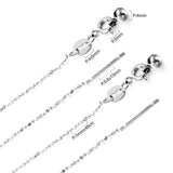 ASON 10pcs/bulk long necklace collar 1mm*45cm retractable connector clasp matching chain steel color & gold color stainless steel necklace wholesale