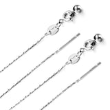 ASON 10pcs/bulk long necklace collar 0.8mm*45cm retractable connector clasp with chain steel color & gold color stainless steel necklace wholesal