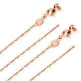 ASON 10pcs/bulk long necklace collar 1mm*45cm retractable joint clasp steel color & gold stainless steel necklace wholesale