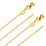 ASON 10pcs/bulk long necklace collar 1mm*45cm retractable joint clasp steel color & gold stainless steel necklace wholesale