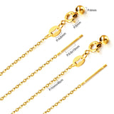 ASON 10pcs/bulk long necklace collar 1mm*45cm retractable joint clasp steel color & gold stainless steel necklace wholesale